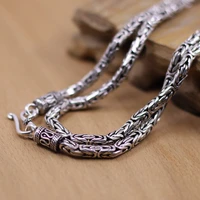 wholesale s925 silver thai handmade antique 4mm diameter for men and women necklace 55cm 22 inches