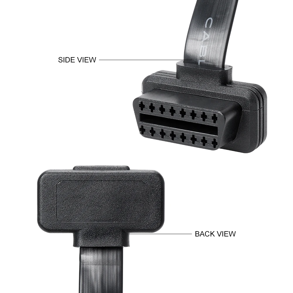 XTOOL Новый плоский тонкий кабель OBD 16 контактный ELM327 2 интерфейса штырь гнездо