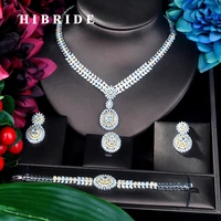 hibride trendywomen jewelry round shape cz earrings necklace earring women bridal jewelry set for party gits n 893