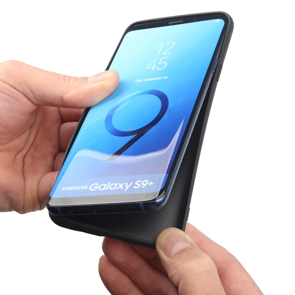 Модный простой кожаный чехол для samsung Galaxy S9 с закругленными краями + джинсовые