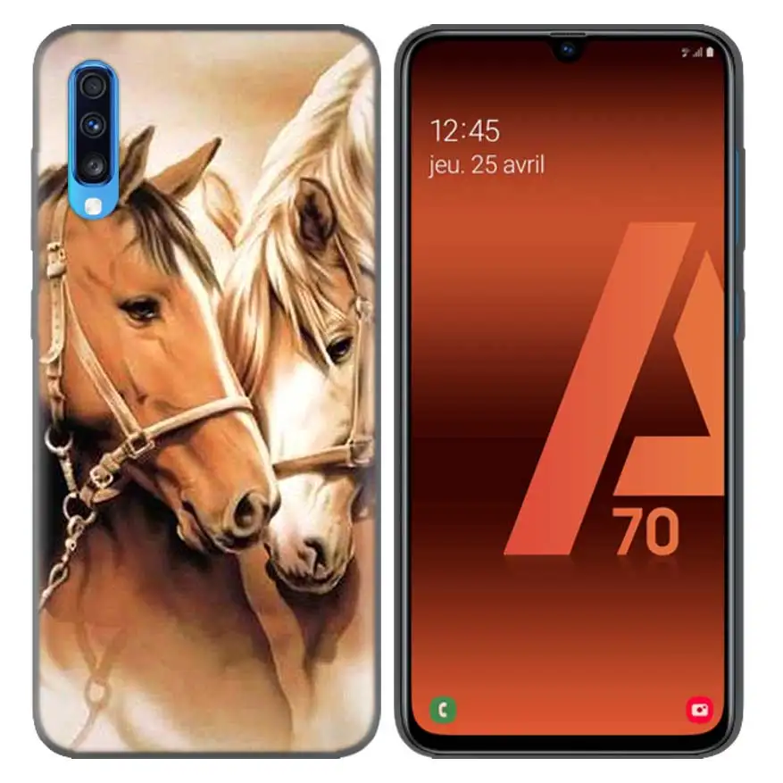 11 Акварель лошадь бегущие лошади узор чехол для samsung Galaxy A10 A20 A30 A40 A50 A60 A70 A80 A20e A6 A8 A7 A9 плюс - Color: 11