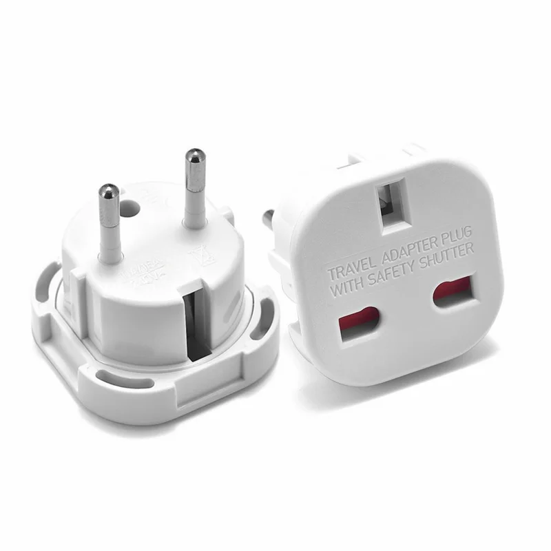 

Universal 2 Pin Power Plug Adapter 10A UK to European Euro EU Travel Charger Adapter Plug Outlet Converter Adaptor AC 240V