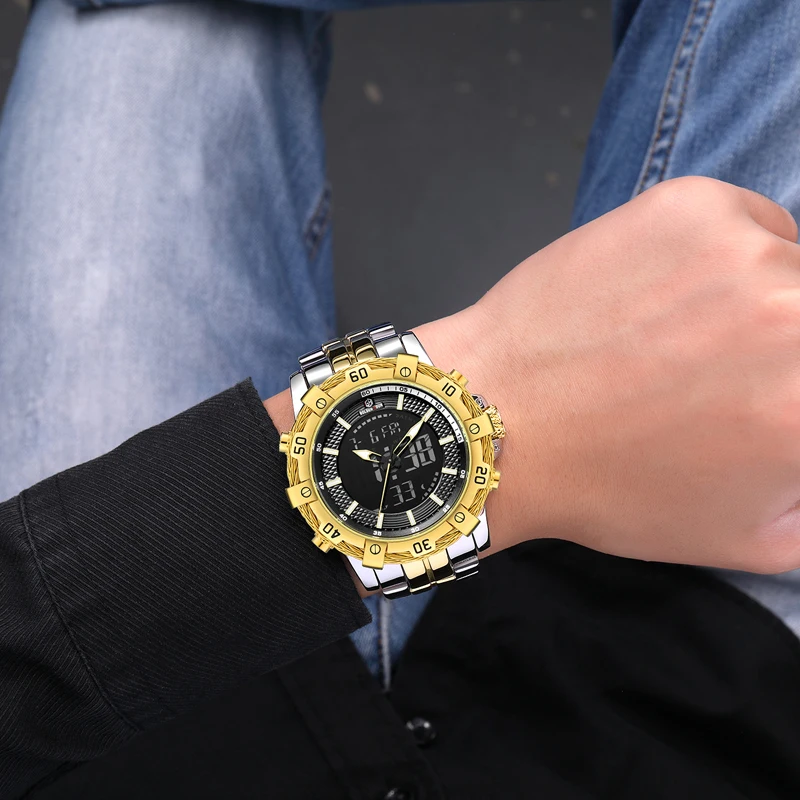 Мужские часы Reloj Hombre GOLDENHOUR армейские водонепроницаемые автоматические наручные