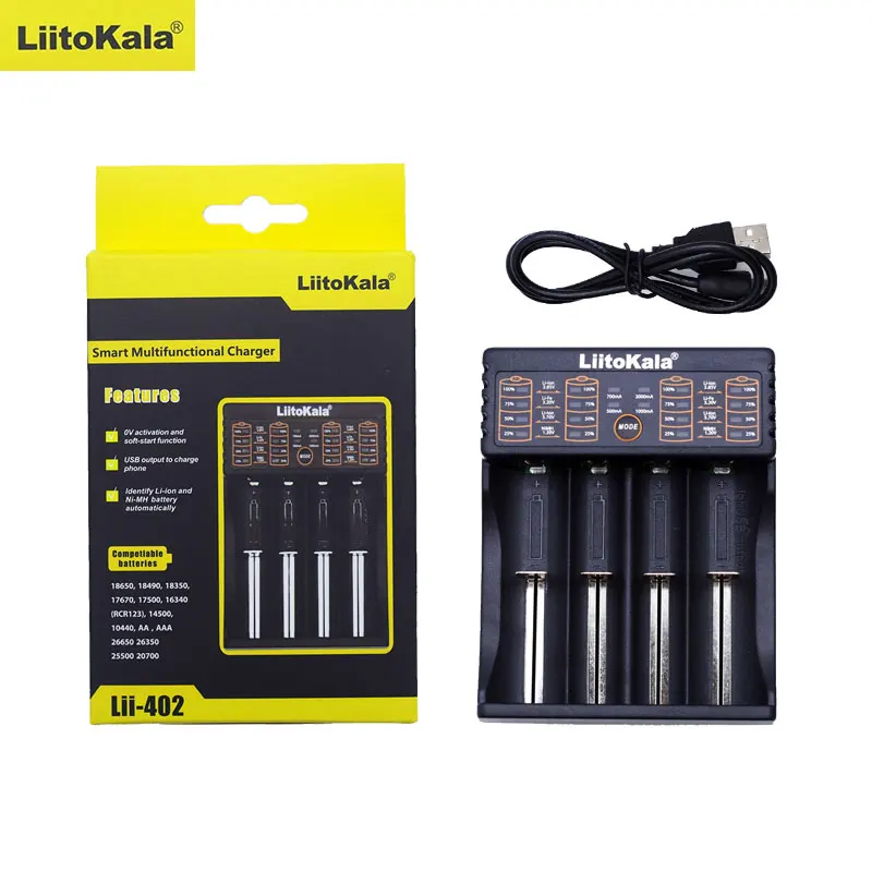 LiitoKala Lii S1 S2 S4 202 402 литиевая батарея 18650 зарядное устройство для 3 7 В 26650 18350 1. 2 в AA/AAA