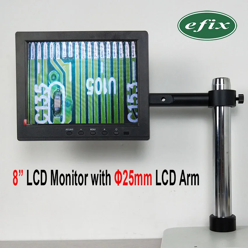 8 Inch 33mm Arm Efix 10," 8" ЖК-экран монитор HDMI USB VGA AV BNC с 33 мм 25 мм диаметр металлическая Поддержка Arm Монокуляр тринокулярный микроскоп - Цвет: 8 Inch 33mm Arm