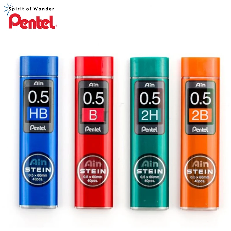 Фото 6 Трубок/партия (40 шт./трубка) Pentel 0 5 мм механические стержни для карандаша B 2B 3B 4B H 2H