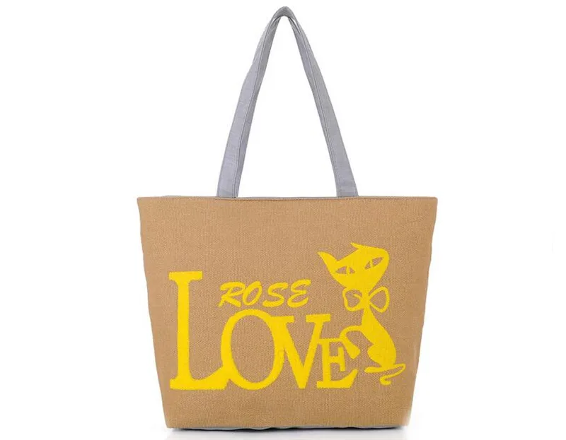 Cartoon Canvas Bag Tote Female Handbags Single Shoulder Shopping Bags Daily Use Women Beach | Багаж и сумки