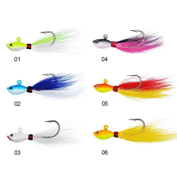 6 pieces Mixed color 7 г 10 г 15 г 28 г 56 г 3D глаз Bucktail Джиг 6 цветов большая игра соленой воды свинцовая голова рыболовные приманки - Цвет: 6 pieces Mixed color