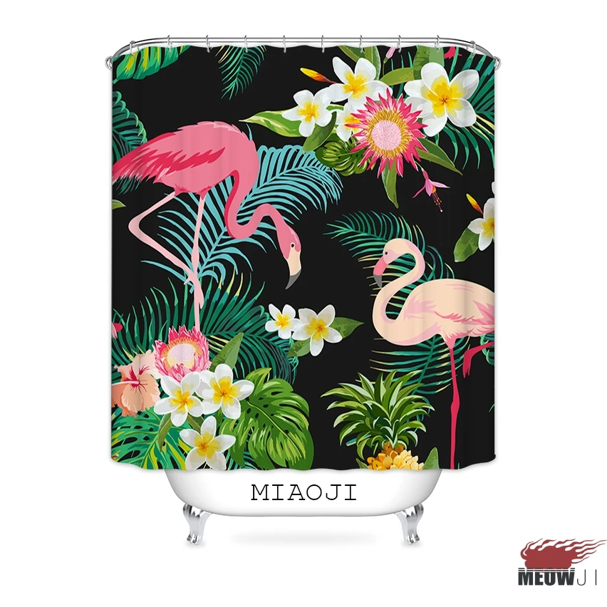 [MIAOJI] Розовый фламинго тропические джунгли Гавайские летние растения ткань