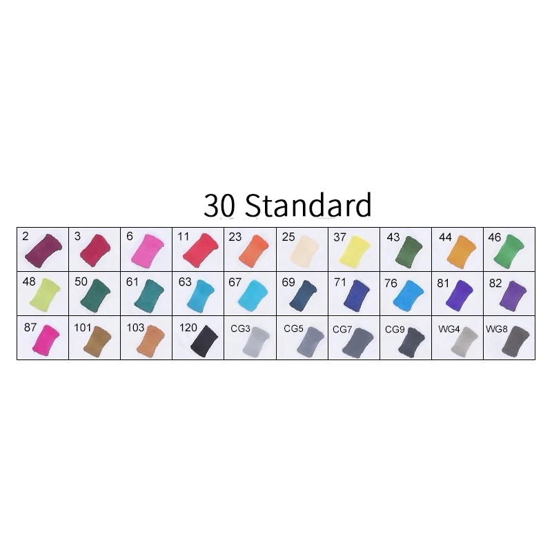 30STANDARD TOUCHFIVE 30/40/60/80/108/168 Цвета художественные Маркеры Ручка спиртовые маркеры двойная голова манга ручки для рисования художественные принадлежности - Цвет: 30STANDARD
