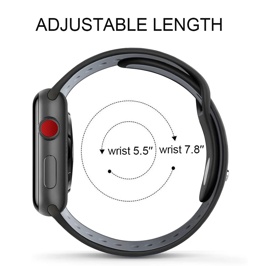Оригинальные цветные силиконовые ремешки для Apple Watch 38 мм 42 резиновые IOS watch Series 3/2/1