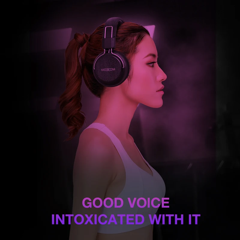 MOXOM Bluetooth наушники Беспроводная гарнитура наушники с микрофоном TF карта для телефона музыка складные регулируемые наушники