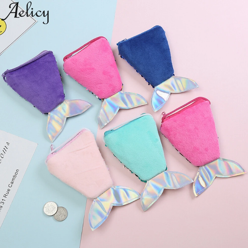 Повседневные детские мини-кошельки Aelicy с блестками и вставками милые сумочки на