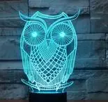OWL 4 Сова Птица 7 цветов Регулируемый USB креативный 3D ночник 7 цветов Изменение светодиодный настольная лампа Рождественский подарок Прямая поставка - Испускаемый цвет: OWL 4