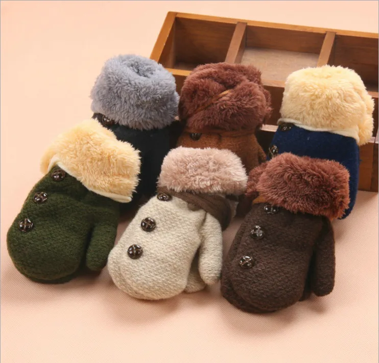 Зимние Детские перчатки для девочек мальчиков хлопковые детские варежки с