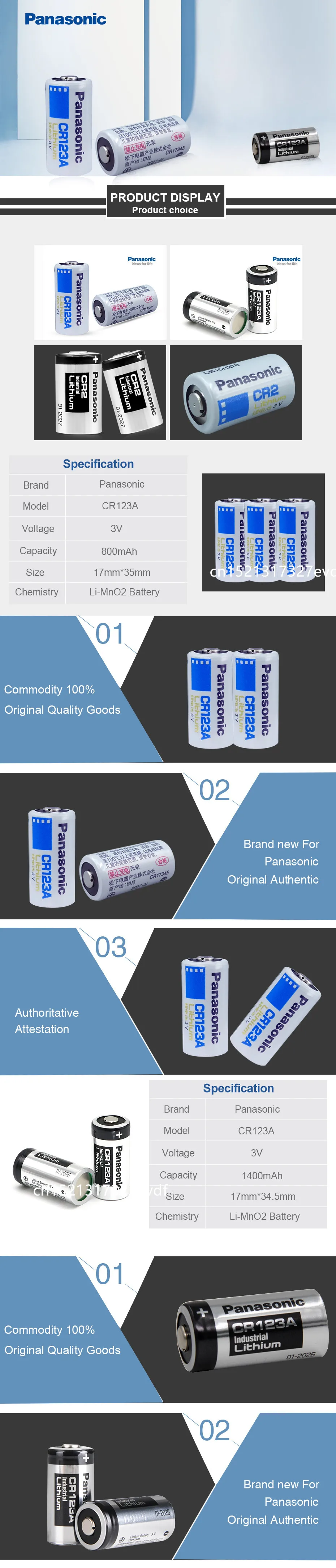 Panasonic 3 шт./лот CR2 3 V CR15H270 850 mah литиевая батарея камеры