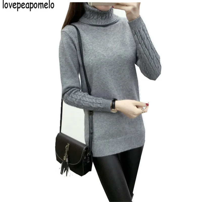 Fashion High Collar Lady Sweater 2020Women Pullover Knit Shirt Winter women's 5 Colors Quality stripe | Женская одежда