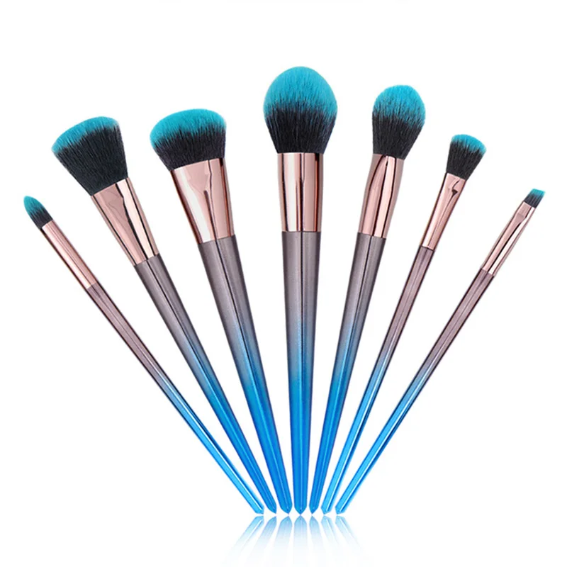 New Arrival 7PCS Gradient Color Handle Makeup Brushes Set Cosmetics Tools Make Up Brush Foundation Blusher Eye shadow Brush