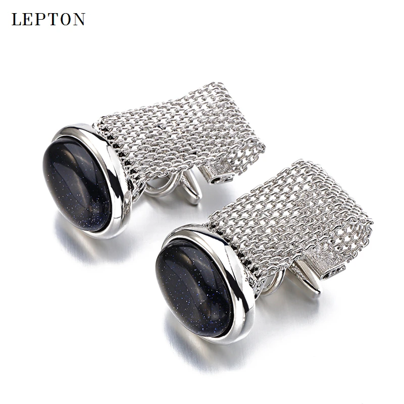 

Hot Luxury Red Onyx Cufflinks for Mens High Quality ellipse Stone chain Cuff links Lepton Brand Men Shirt Cuffs Cuff links