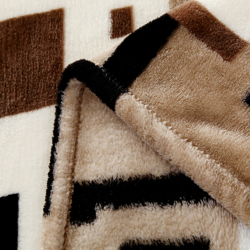 Очень теплый! Зимнее коричневое Клетчатое одеяло 100% из кораллового флиса теплое