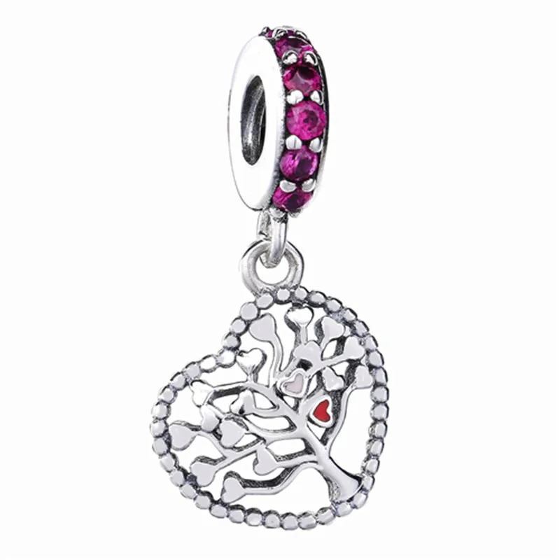 Valentine Pendant Lovecabin Дания Весна серебро открыть мое сердце проложить клип многоцветный Цирконий амулеты зажимы 925 пробы серебряные ювелирные изделия - Цвет: Valentine Pendant