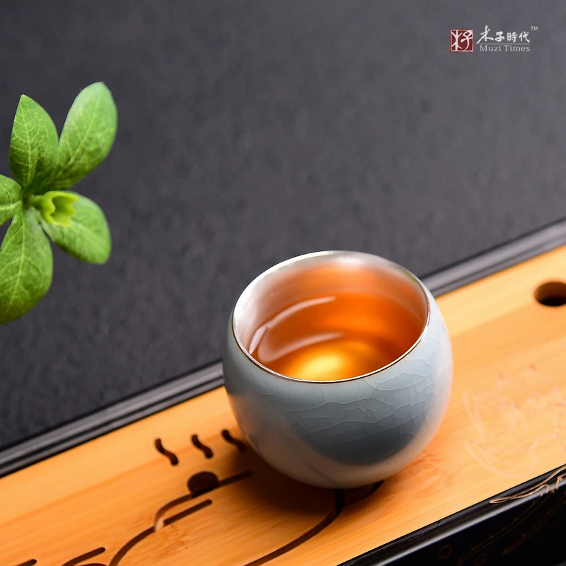 999 Серебряная керамическая чашка для чая с серебряным штифтом Ming Cup Kungfu одной