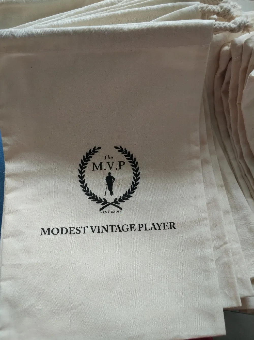 Bolsa de Cordão de Algodão Ecológico com Logotipo Lote cm Personalizado Impresso 500 Pçs – 17×24