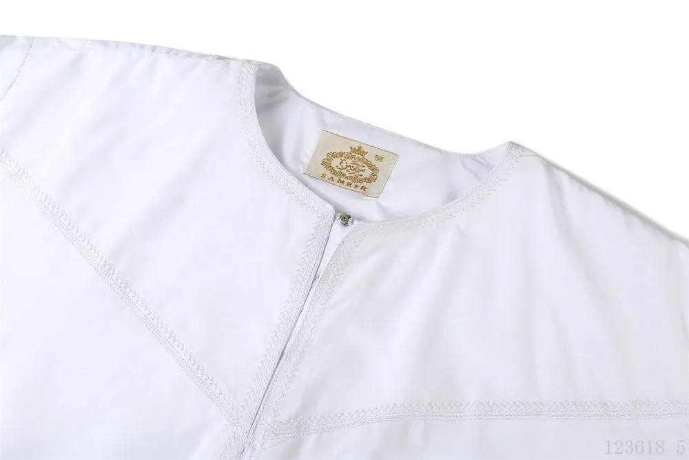

White long sleeve fashion Muslim Men Shirts Jubba Thobe