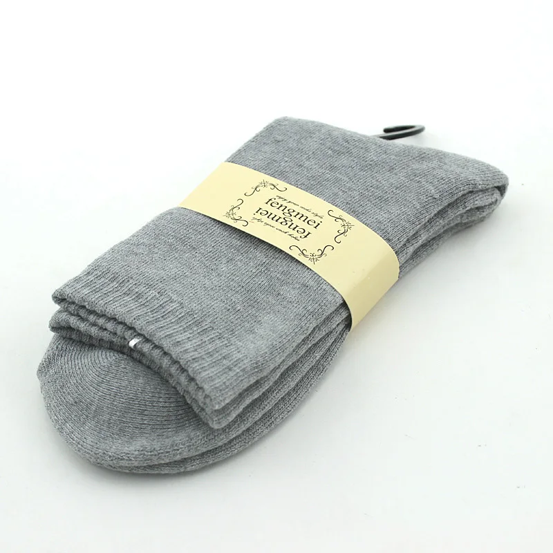 E light grey 5 пар Для мужчин кашемировые носки 80% хлопок Теплые; больших размеров толстые удобные практичные Для мужчин короткие носки осень-зима Винтаж носки экипажа - Цвет: E light grey
