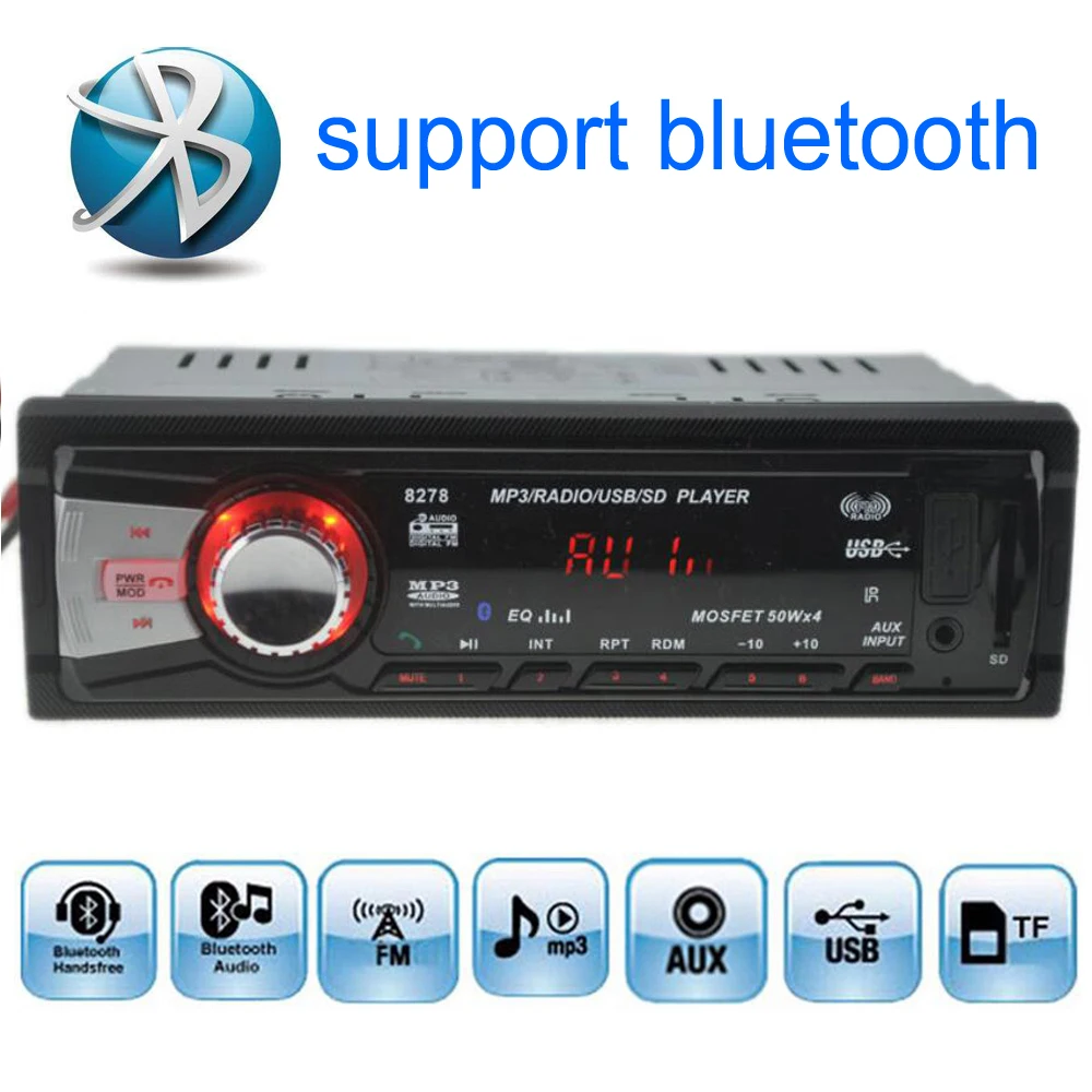 Автомагнитола 12 В стерео-система с FM-радио mp3-плеером встроенным Bluetooth USB SD MMC