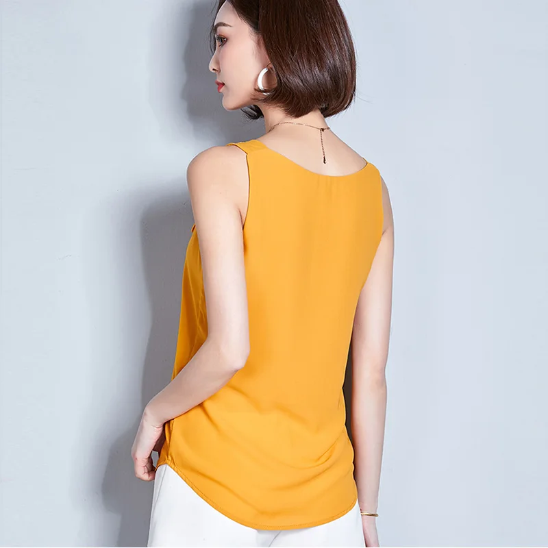 zjaiss Summer Shirt Women Blouse And Sleeveless Female Blouses 2019 New Korean Fashion White Ladies Chiffon Top |