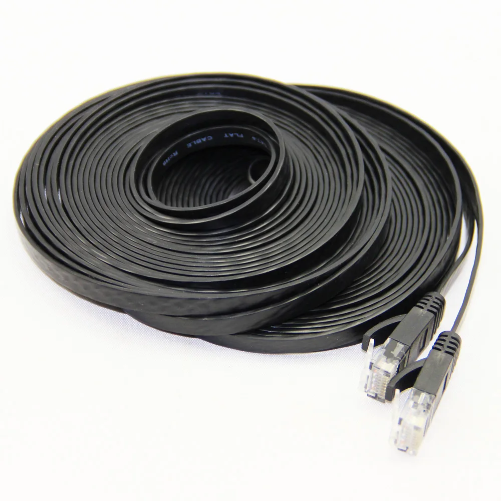 Плоский CAT 6 RJ45 сетевой Ethernet Соединительный кабель для модемного маршрутизатора