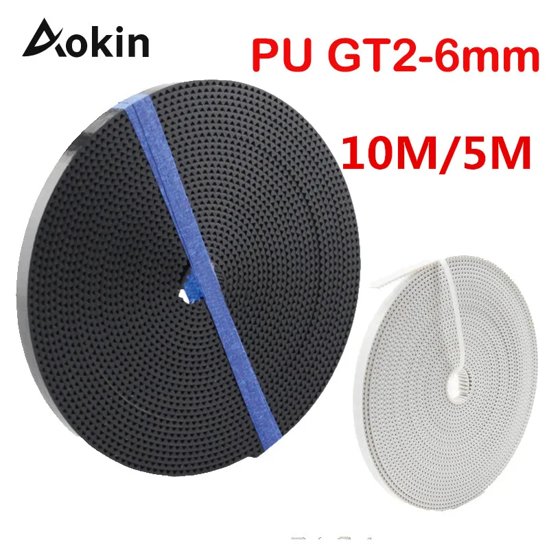 10 Meter 3D printer GT2 5M synchronous timing belt wide 6mm 2GT-6mm for 3d printer RepRap Mendel belt pulley For 3D Print Parts