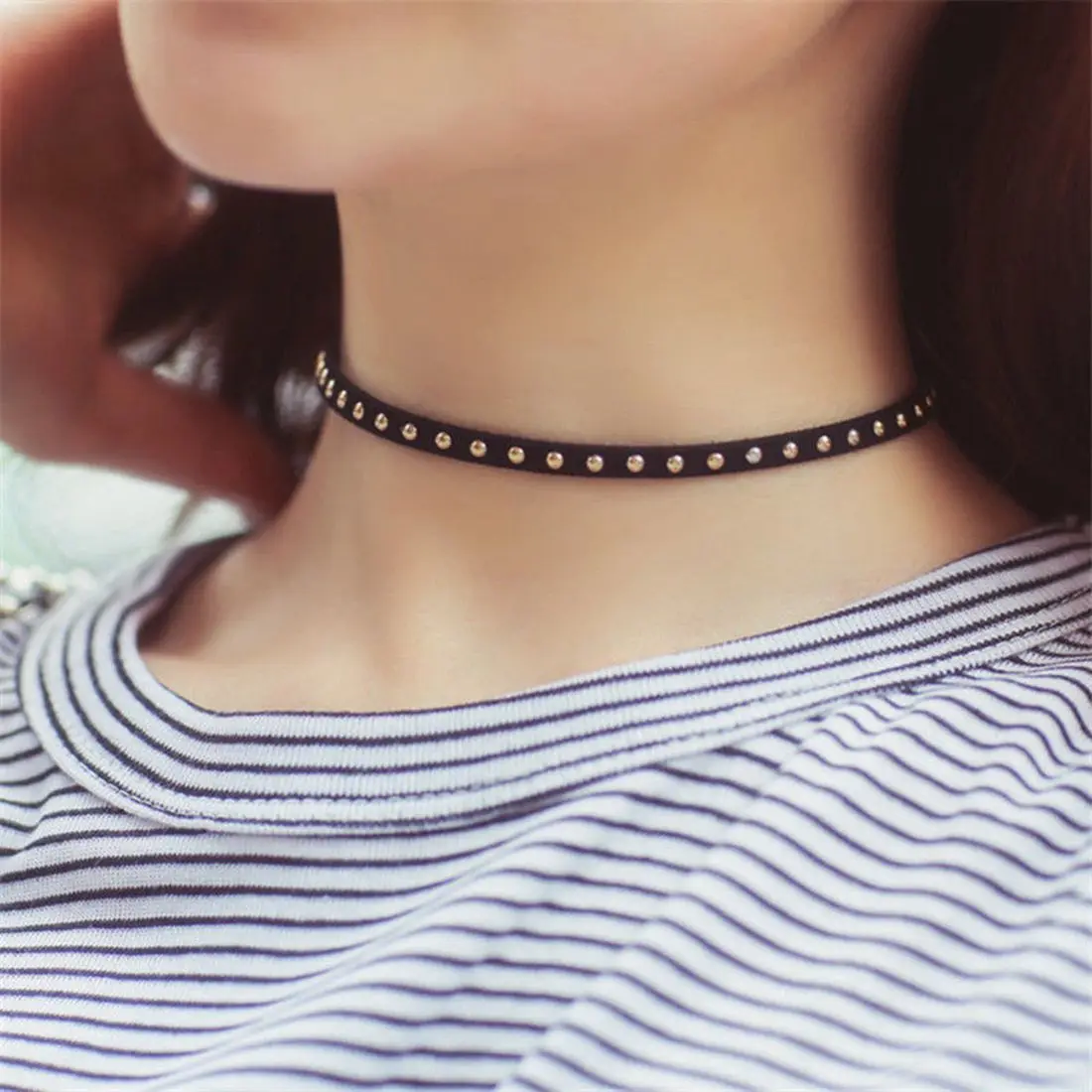 Fashion Punk Gothic Black Collar Charm Necklace Choker Chunky PendantStyles:5# | Украшения и аксессуары