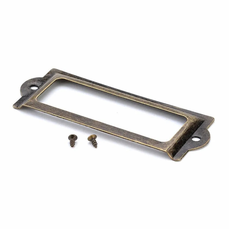 NAIERDI 10 шт. 82*30 мм ручка античный медный ярлык Pull Frame файл имя держатель для карт для мебели выдвижной ящик в шкафу чехол Аппаратные средства