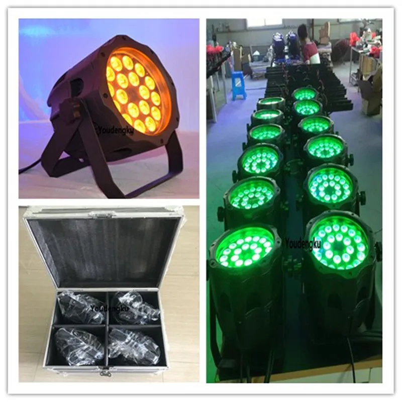 

12 pieces with flightcase Wedding dj led par can 18x15w 5-in-1 Led waterproof par light rgbwa ip65 outdoor par led