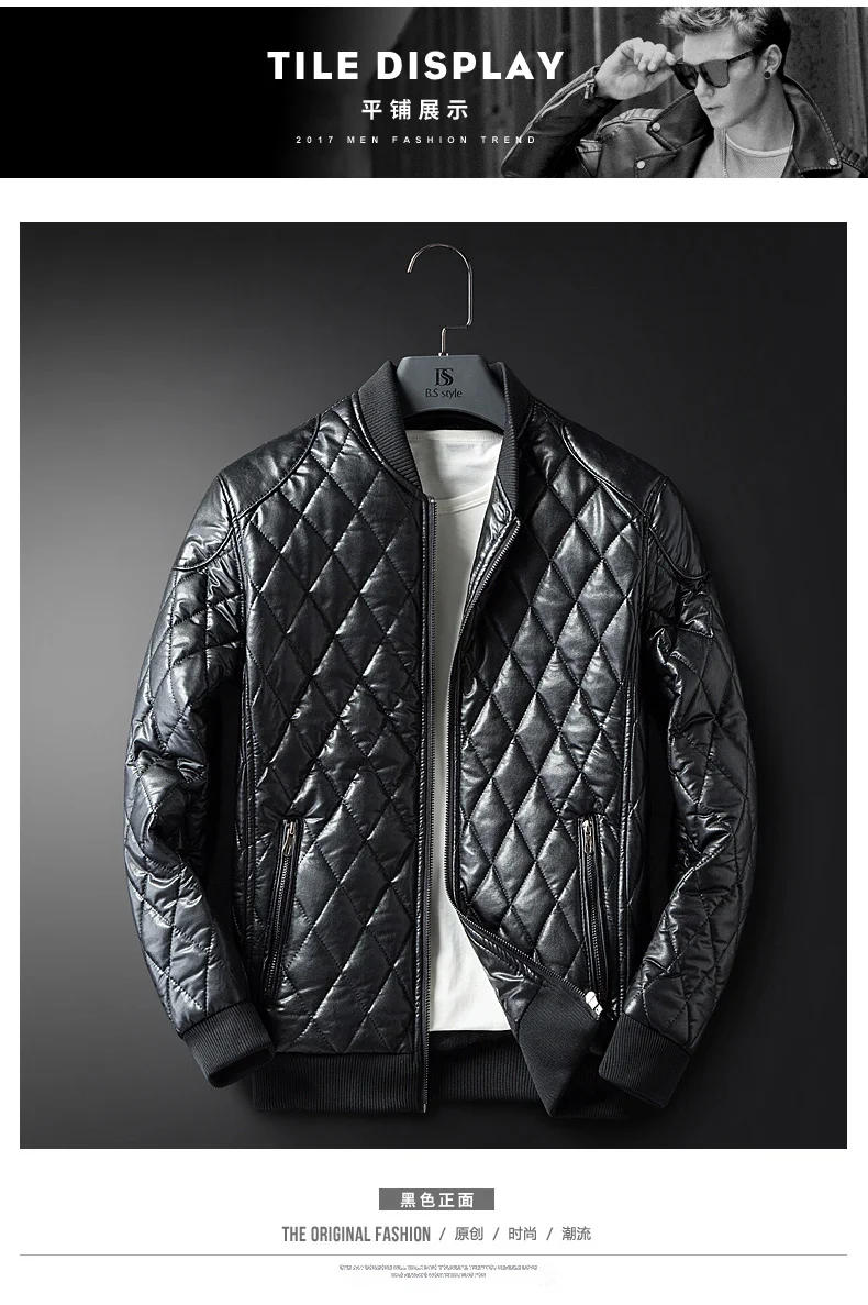 Argyle jaket для мужчин повседневное кожаная куртка Slim Fit Толстые кожаная бейсболка пальто дери ceket jaqueta de couro chaqueta hombre