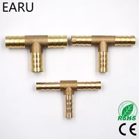 1pc 6 12mm brass t hose joiner piece 3 way fuel water air gas oil pipe tee connector pneumatic plug socket adapter
