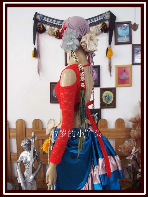 Кружевной топ для танца живота Ats Племенной чоли падения с длинным рукавом DQ43