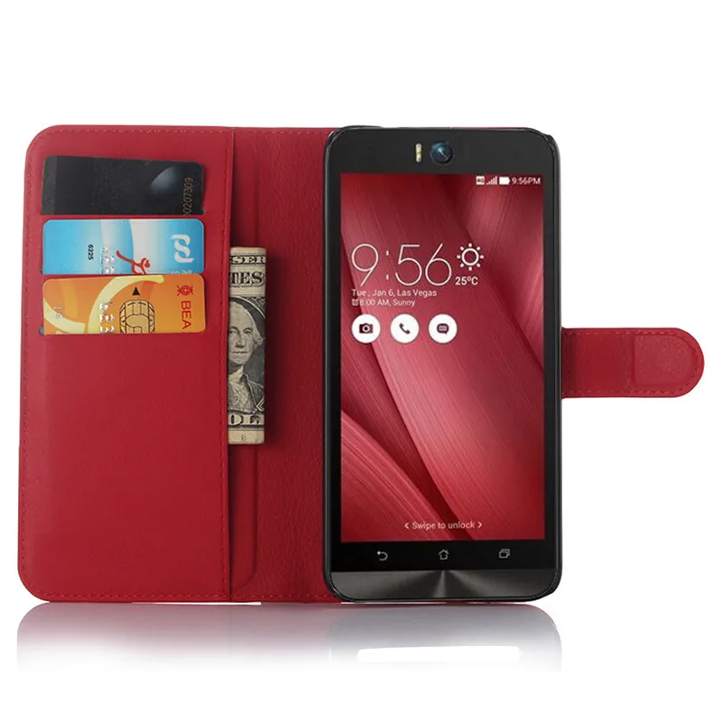 Кожаный чехол для Asus Zenfone Selfie ZD551KL 5,5 дюймов защитный чехол-бумажник с откидной крышкой для задней панели Для Zenfone ZD551 KL ZD550KL Coque