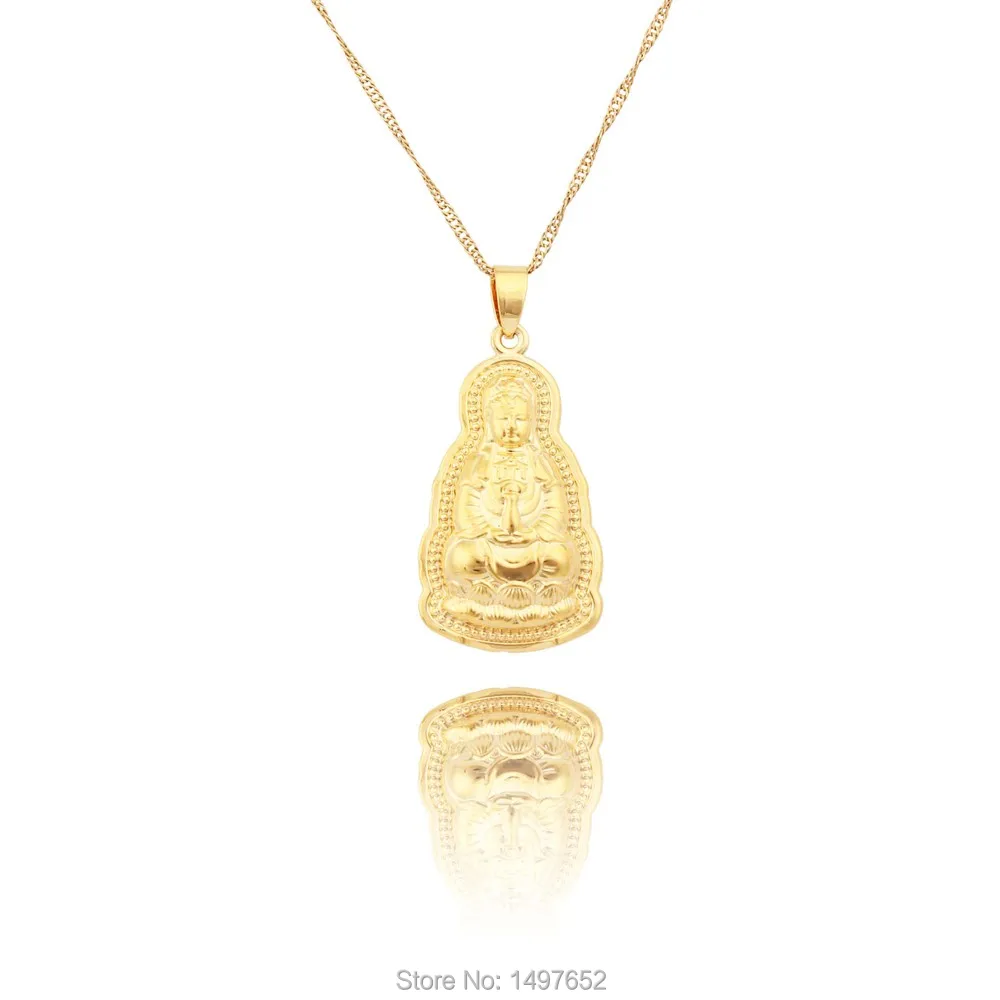 Adixyn классические подвески и ожерелья в виде религиозного Будды золотого цвета