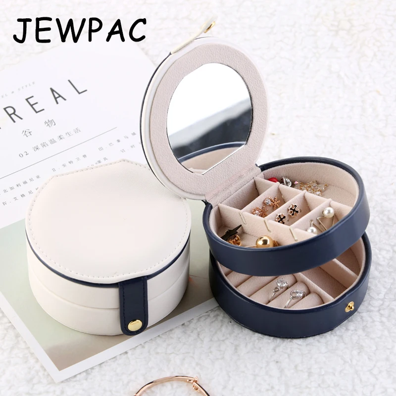 JEWPAC маленькие лучшие продажи модные кожаные фланелевые круглые коробки для