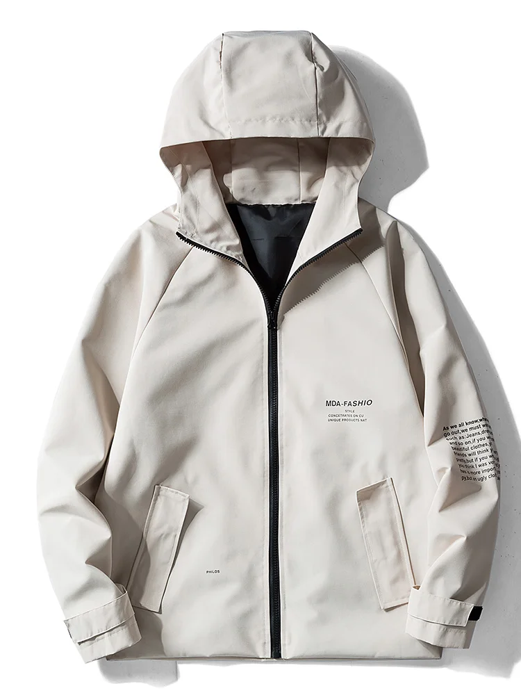 Мужская повседневная куртка с капюшоном однотонная свободная бейсбольная