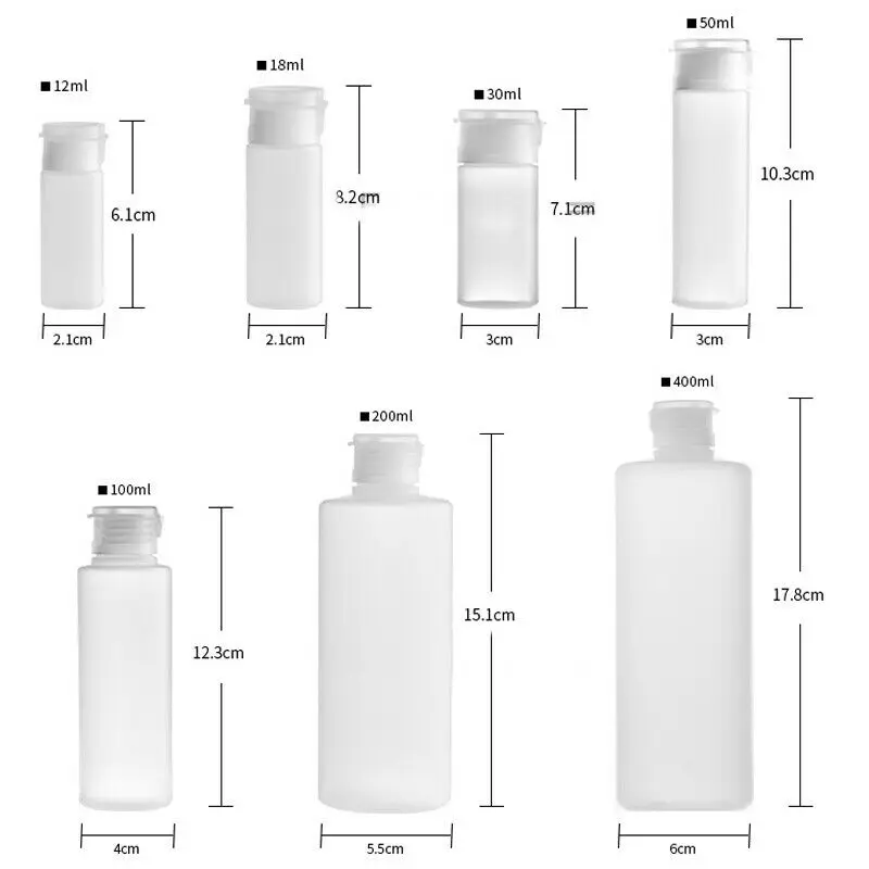 

20pcs 12ml/18ml/30ml/50ml/100ml Plastic Soft tube Flip Lotion Bottle Squeeze Cosmetic Sample Container Travel Liquid Fill Vial