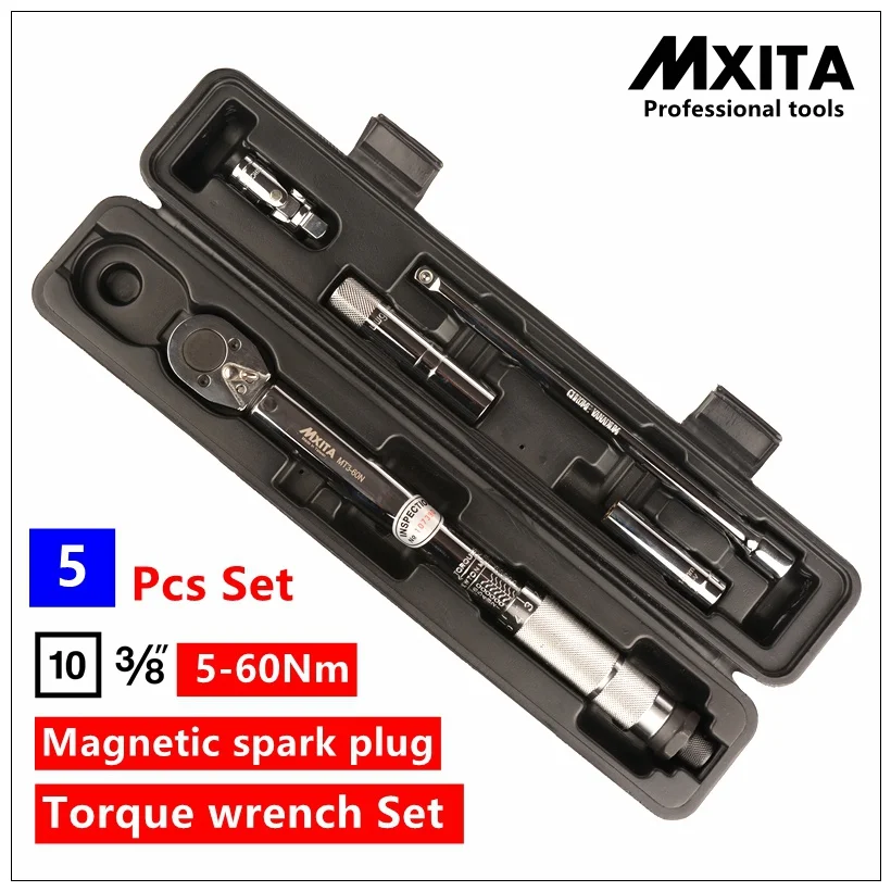 5PCS set 5 - 60Nm MXITA ключ с регулируемым крутящим моментом 1-6N 2-24N 5-25N 5-60N 20-110N 10-150N 28-210N ручной гаечный ключ инструмент инструменты для ремонта велосипеда автомобиля - Цвет: 5PCS set 5 - 60Nm