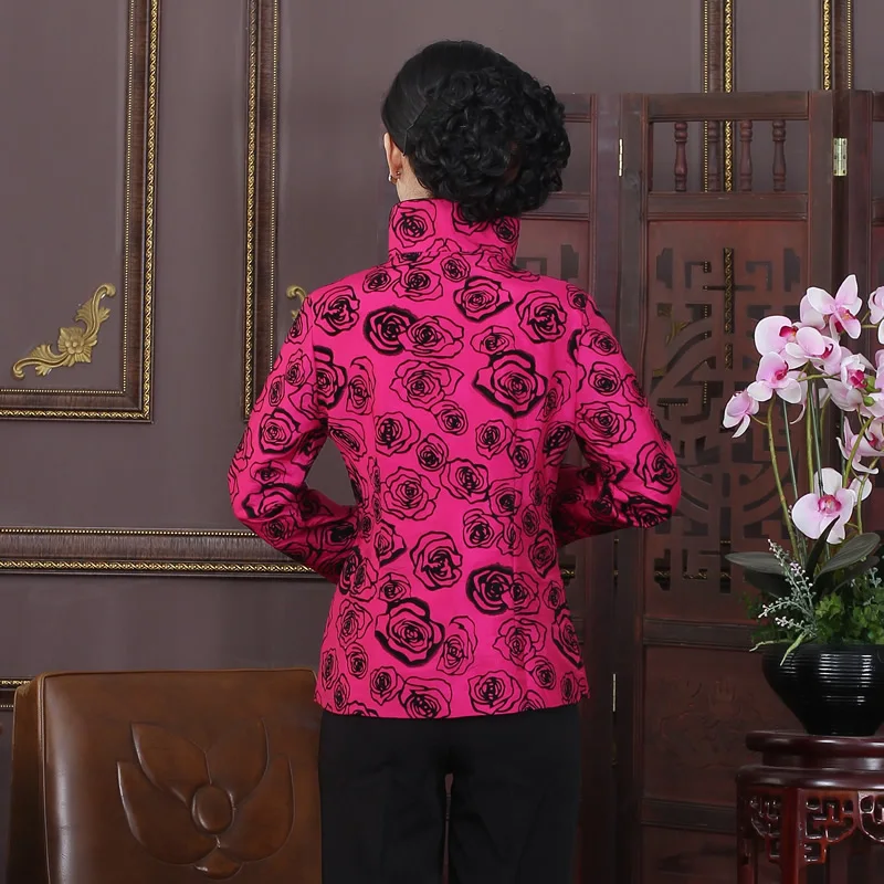 Ярко розовые куртки в китайском традиционном стиле элегантная тонкая куртка