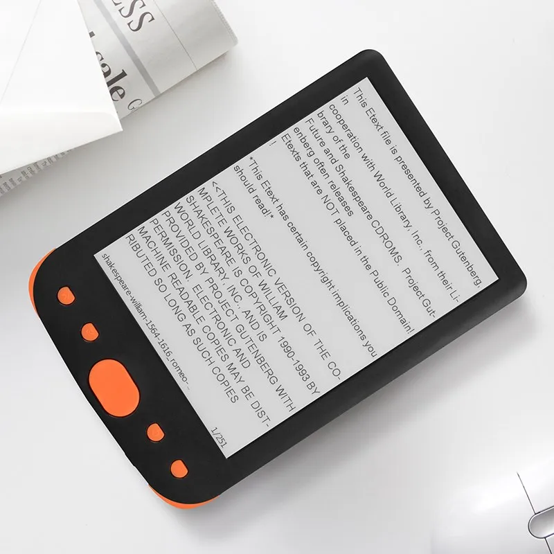 Электронная книга 8 ГБ E Ink 6 дюймов e Reader разрешение 800x600 дисплей 300DPI с крышкой
