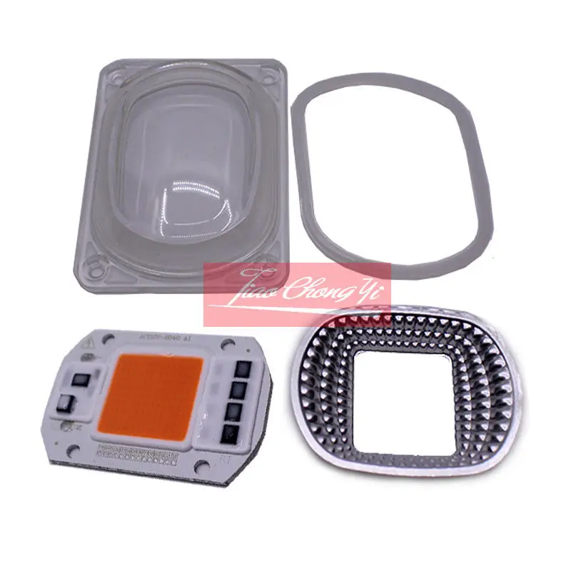 110VCOB LED and lens 50 Вт чип для выращивания полный спектр 380-840nm DC12V 32V 110VAC 220AC+ 50W led объектив 12V 46X40MM 110V 60X40MM - Испускаемый цвет: 110VCOB LED and lens