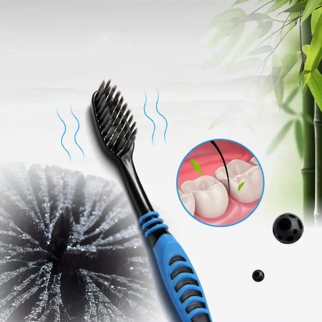 10 шт Мягкая Щетинная зубная щетка двойной Ультрамягкая бамбук древесный уголь