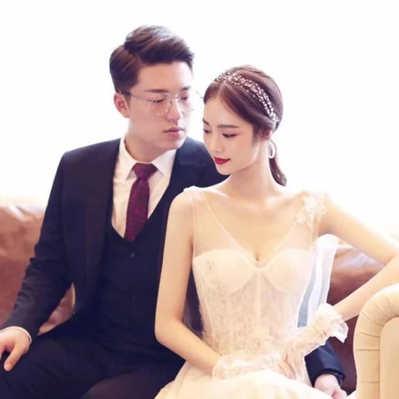 Обручи для волос с кристаллами и бусинами простые элегантные свадебные